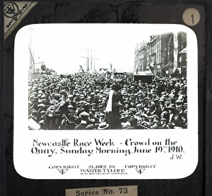 Newcastle Race Week, crowd on the quayside, Sunday morning, 19 June 1910 Walter Tyler Ltd Laterna Magica Slide