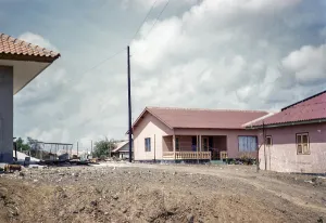 Newly built housing for workers, Willemstad, Curacao, Dutch Caribbean, early 1960s, South America