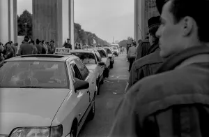 NGermany, Berlin, 26.05.1992, public parliamentary group meeting of Buendnis 90 / Die Gruenen under the Brandenburg Tor