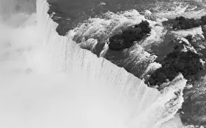 Niagara Falls Canada can be seen here from an aerial perspective in the United States