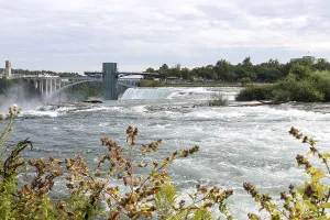 Niagara Falls is the collective name for three waterfalls that straddle the international border between Canada
