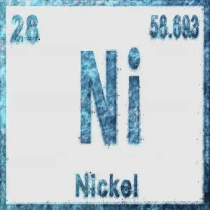 Nickel Chemical Element in Blue on White Background