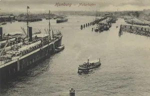 Niederhafen, Hamburg, Germany, postcard with text