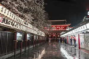 Night shot, HOzOmon Gate, entrance to Sensoji Temple