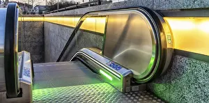 Night shots, Berlin Mitte, escalators and underground station Museumsinsel