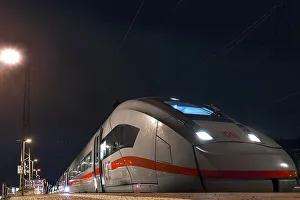 Nightly stop of an ICE Intercity Express at a railway station