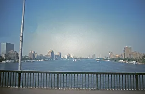 Nile with skyscrapers on the bank