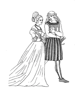 Noble German traditional costume at a wedding in Nuremberg