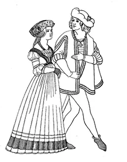 Noble German traditional costume at a wedding in Nuremberg
