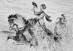 Noble Lady in Falconry in the Middle Ages