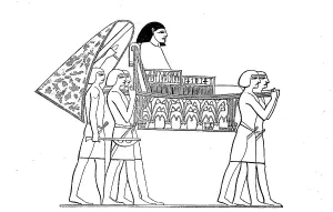 Nomarch, gau prince, carried in a palanquin