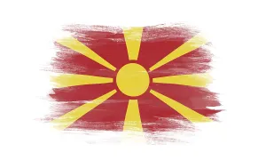 North Macedonia flag brush stroke