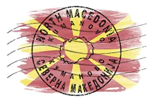 North Macedonia Kumanovo Round Seal Map Design