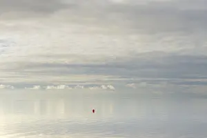 North Sea coast, special light atmosphere over the Wadden Sea with rising water and calm wind