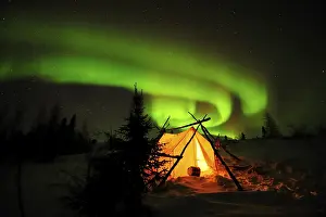 Northern Lights, aurora borealis above the Arctic