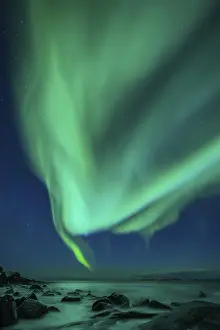 Northern Lights (Aurora borealis) over the Atlantic Ocean