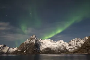 Northern Lights or Aurora Borealis over Bergen