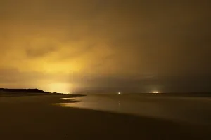 Northern Lights with Milky Way at the North Sea