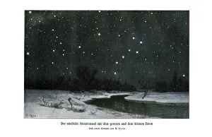 The northern starry sky with the Big and Little Bear