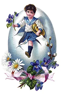 Nostalgic greeting card for Easter