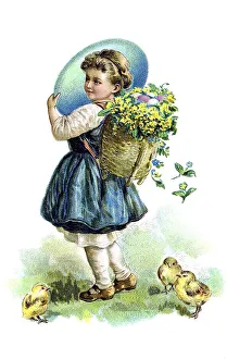 Nostalgic greeting card for Easter