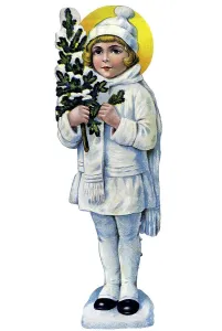Nostalgic illustration, girl with bobble hat