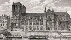 Notre-Dame de Paris, antique steel engraved print