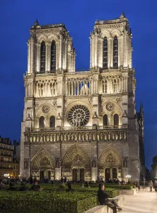 Notre-Dame de Paris at night, Paris