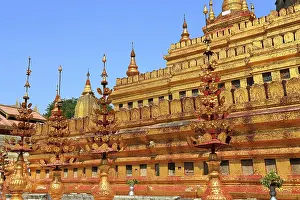 In Nyaung-U in Myanmar, visit the fantastic Shwezigon Pagoda