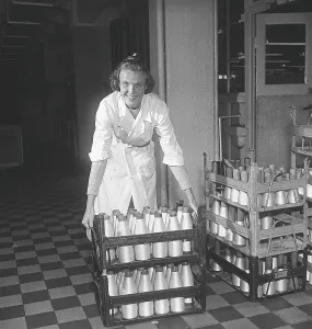 Nylon stockings in the 1950s. Malmoe strumpfabrik Sweden
