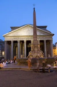 Obelisk and the Pantheon on Piazza della Rotonda