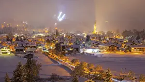 Category Mountain Landscapes Prints: Oberstdorf, behind it the Schattenbergschanze