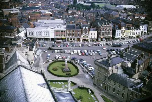 Oblique aerial view of the city centre of Boston, Lincolnshire, England 1966