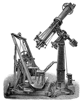 Observational astronomy in the 19th century: Heliometer and observation chair