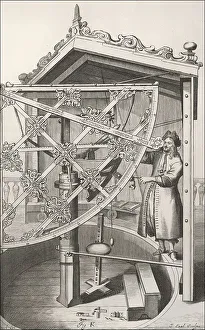 Observing the sky with a brass sextant
