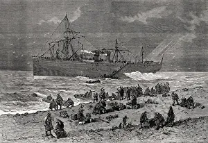 The ocean liner Empress Eugenie ran aground at Seabright on the Jersey Shore