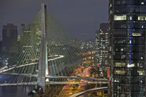 Octavio Frias de Oliveira Bridge over the Pinheiros river in Morumbi district