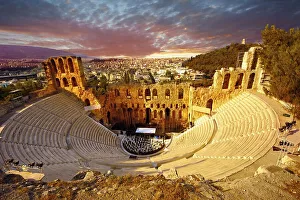 Framed Print : Odeon of Herodes Atticus, an amphitheater on the slopes of the Acropolis