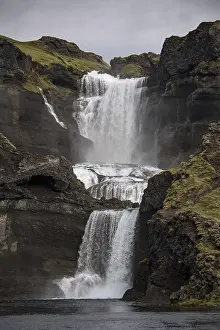 Ofaerufoss waterfall, Eldgja or Eldgja fire gorge