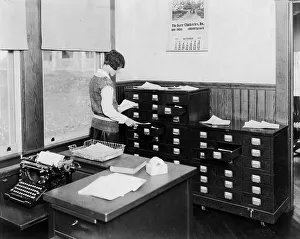 Office, secretary, woman doing office work