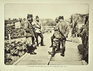 Officers visiting trench at Pervijze in Flanders during the First World War