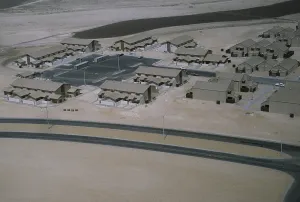 Oil industry in the Ras Tanura area, Dharhan Saudi Arabia, new housing estate in the desert 1979