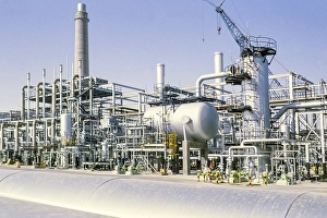 Oil industry in Ras Tanura area, Saudi Arabia, refinery 1979, Asia