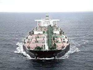 Oil tanker in Atlantic ocean