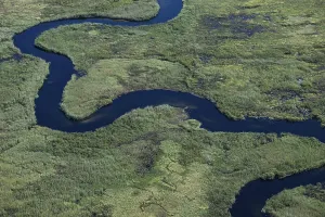 Okawango Delta pan style, meandering courses of the Okawango River