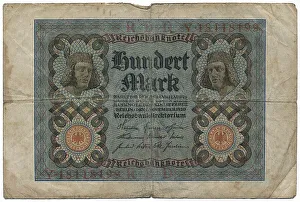 Old banknote, 100 marks, front