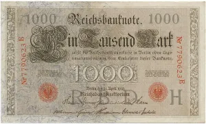 Old banknote, 1000 marks, front
