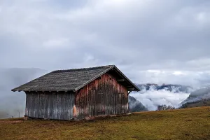 Old barn in the Dolomites, Italy