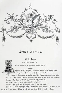 Old book page with a vignette of Cupid