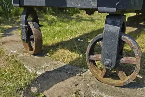 Old bronze cannon on rampart in city Fredericia